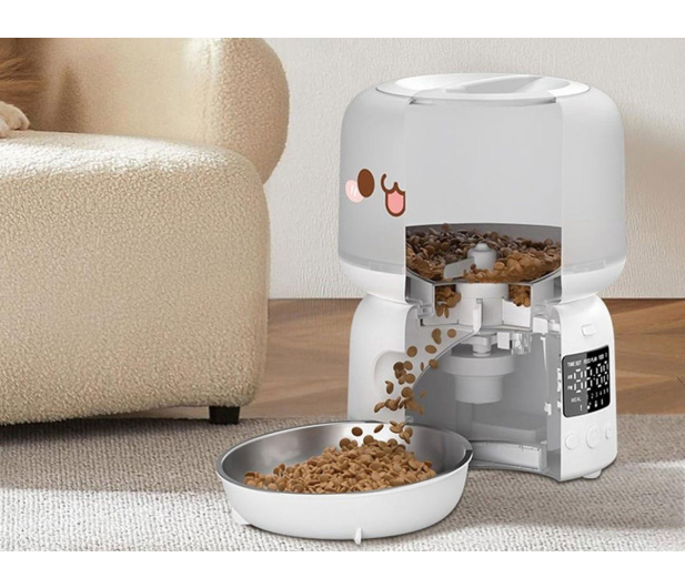 Rojeco AUTOMATYCZNY DOZOWNIK KARMY 3L BUTTON VERSION (BIAŁY) - 1514948 - zdjęcie 2